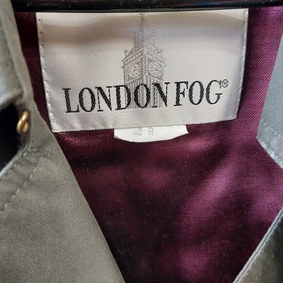 LONDON FOG VINTAGE WOOL Lined Gray Belted Trench Coat Men Size 42 R - Picture 14 of 14